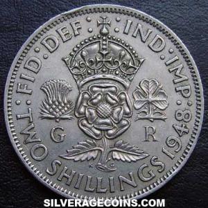1948 George VI British 2 Shillings (Florin) (Reverse)