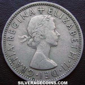 1954 Elizabeth II British 2 Shillings (Florin) (Obverse)