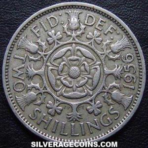 1956 Elizabeth II British 2 Shillings (Florin) (Reverse)
