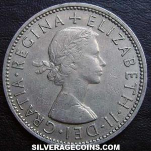 1961 Elizabeth II British 2 Shillings (Florin) (Obverse)
