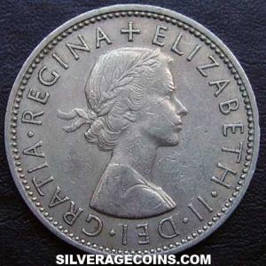 1963 Elizabeth II British 2 Shillings (Florin) (Obverse)