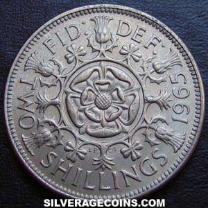 2 Chelines (Florín) Británicos de Isabel II 1965 (Reverso)