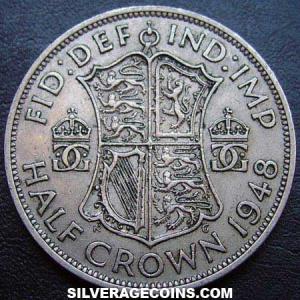 Media Corona Británica de Jorge VI 1948 (Reverso)