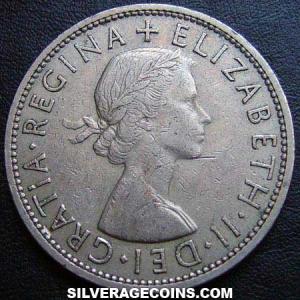 1958 Elizabeth II British Half Crown (Obverse)