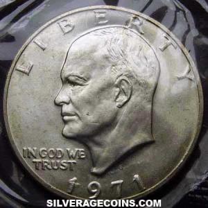 1971 S United States "Eisenhower" Silver Clad Dollar (Obverse)