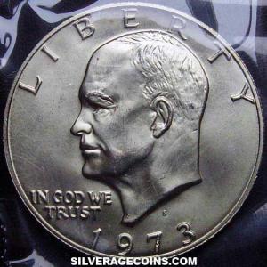 1973 S United States "Eisenhower" Silver Clad Dollar (Obverse)