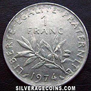 1974 French New Franc (Reverse)