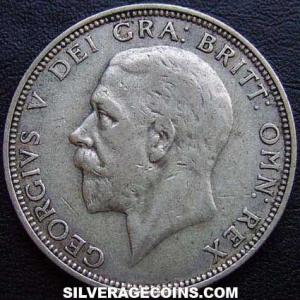 1931 George V British Silver 2 Shillings (Florin) (Obverse)