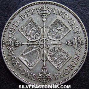 1931 George V British Silver 2 Shillings (Florin) (Reverse)