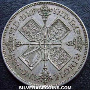 1936 George V British Silver 2 Shillings (Florin) (Reverse)