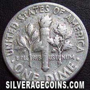1953 United States "Roosevelt Dime" Silver 10 Cents (Reverse)