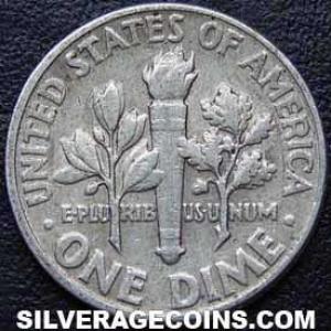 10 Centavos de Plata "Roosevelt Dime" Estadounidenses 1959 (Reverso)