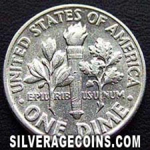 1963 United States "Roosevelt Dime" Silver 10 Cents (Reverse)