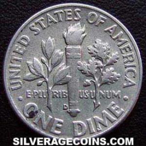 1958 D United States "Roosevelt Dime" Silver 10 Cents (Reverse)