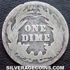 1902 United States "Barber Dime" Silver 10 Cents (Reverse)