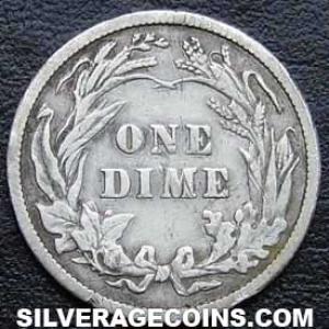 1907 United States "Barber Dime" Silver 10 Cents (Reverse)