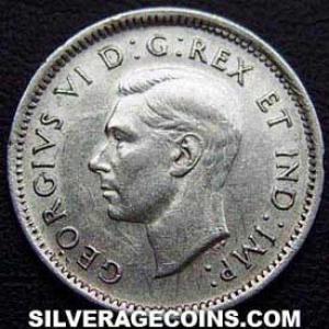 10 Céntimos "Dime" de Plata Canadienses de Jorge VI 1941 (Anverso)
