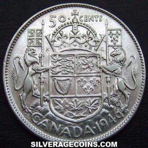 1946 George VI Canadian Silver 50 Cents (Reverse)