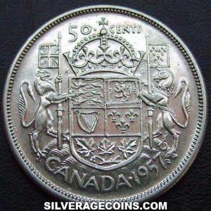 1957 Elizabeth II Canadian Silver 50 Cents (Reverse)