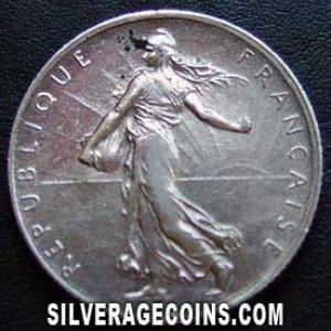 1916 French Silver 2 Francs (Obverse)