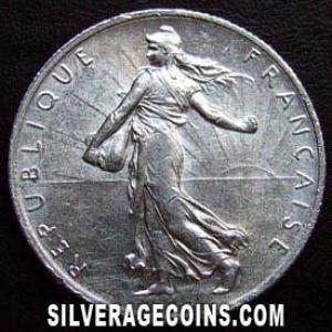 1918 French Silver 2 Francs (Obverse)