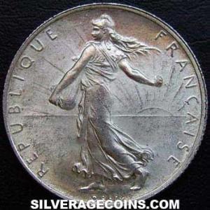 1920 French Silver 2 Francs (Obverse)