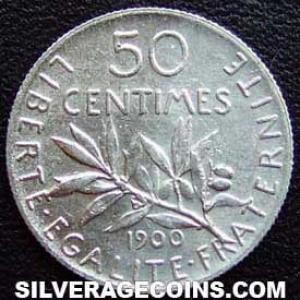 1900 French Silver 50 Centimes (Reverse)