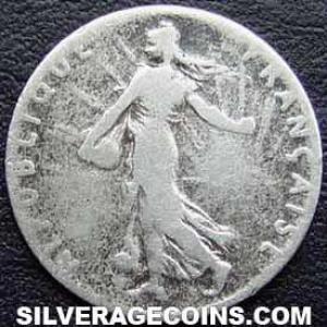 1907 French Silver 50 Centimes (Obverse)
