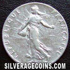 1915 French Silver 50 Centimes (Obverse)