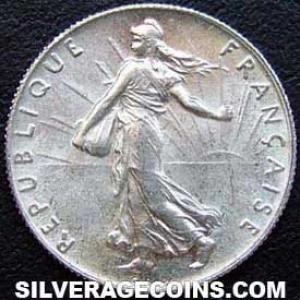 1920 French Silver 50 Centimes (Obverse)