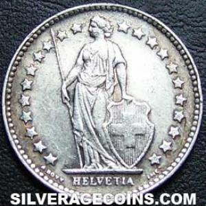 1921 B Swiss Silver Half Franc (Obverse)