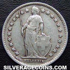 Medio Franco de Plata Suizo 1932 B (Anverso)