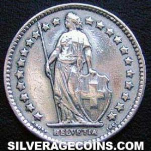 1940 B Swiss Silver Half Franc (Obverse)