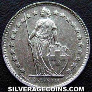 1953 B Swiss Silver Half Franc (Obverse)