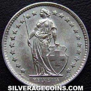 1963 B Swiss Silver Half Franc (Obverse)