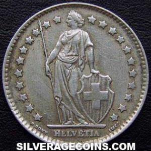 1962 B Swiss Silver Franc (Obverse)