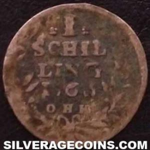 1763 OHK Hamburg Billon Schilling (Reverse)