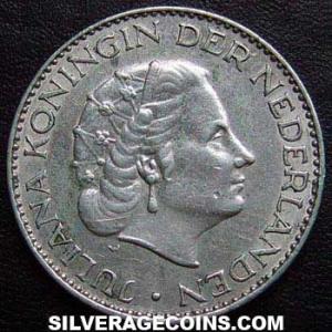 1958 Juliana Dutch Silver Guilder (Obverse)