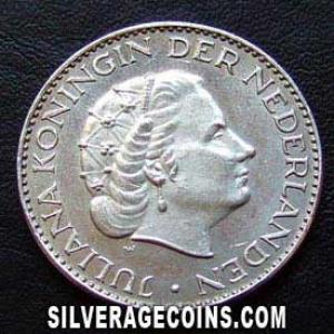 1963 Juliana Dutch Silver Guilder (Obverse)