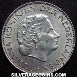 1965 Juliana Dutch Silver Guilder (Obverse)