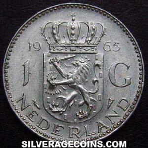 1965 Juliana Dutch Silver Guilder (Reverse)