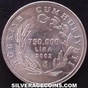 2002 Turkish 750000 Lira (FAO) (Obverse)