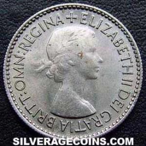 1953 Elizabeth II British Sixpence (Obverse)
