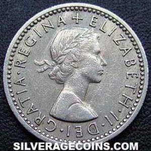 1955 Elizabeth II British Sixpence (Obverse)