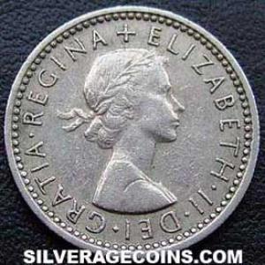 1957 Elizabeth II British Sixpence (Obverse)