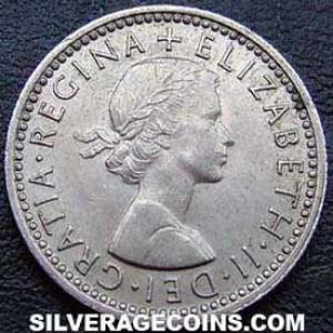 1959 Elizabeth II British Sixpence (Obverse)