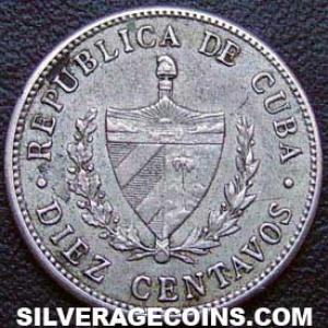 1915 Cuban Silver 10 Centavos (Obverse)
