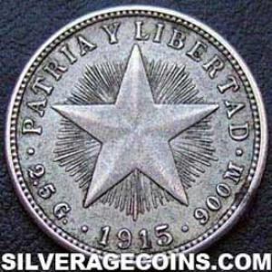 1915 Cuban Silver 10 Centavos (Reverse)