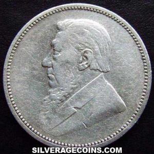 2 Chelines de Plata "ZAR" Sudafricanos 1894 (Anverso)