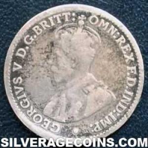 1925 (m&sy) George V Australian Silver Threepence (Obverse)